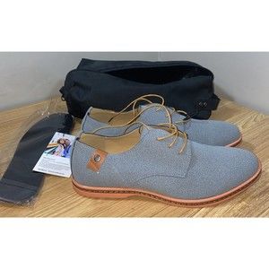 Mio Marino Men's Classic Suede Derby Oxford Shoes- Light Gray, Size 10.5